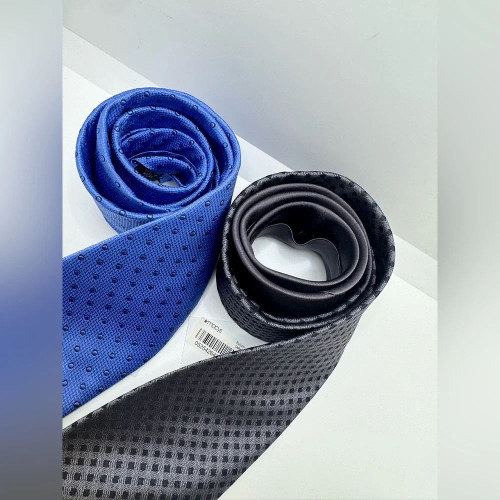 NWT - Michael Kors Men’s Silk Patterned Bundle Blue Black Necktie